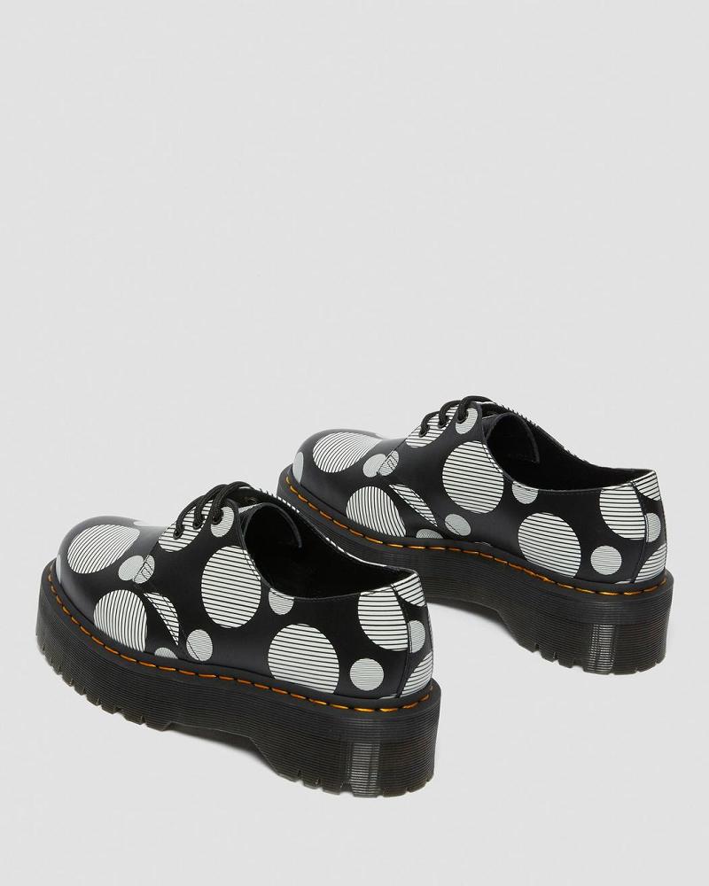 Dr Martens 1461 Polka Dot Smooth Leren Platform Schoenen Heren Zwart | NL 196NWY